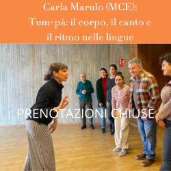 Carla Marulo (MCE), Tum-pà: il corpo, il canto e il ritmo nelle lingue !! LISTA D'ATTESA !!